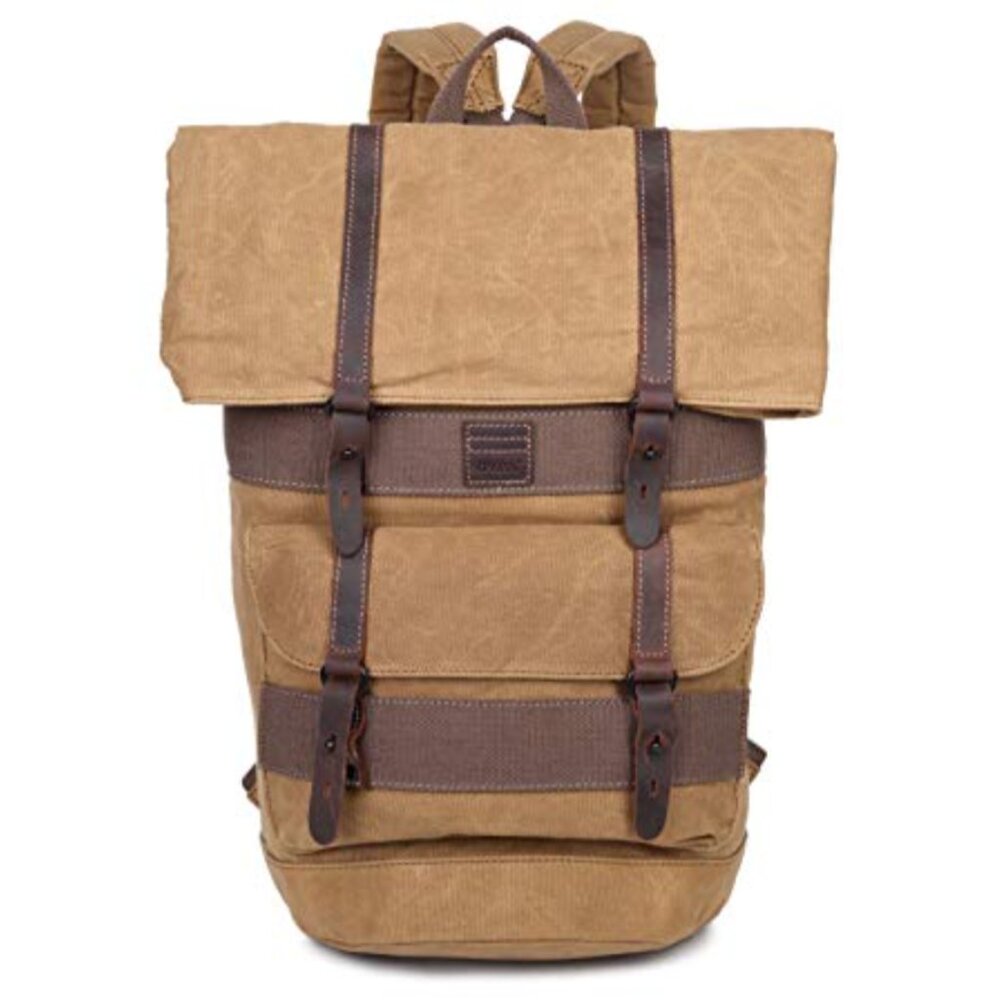 Top Fold Waxed Canvas Travel Backpack